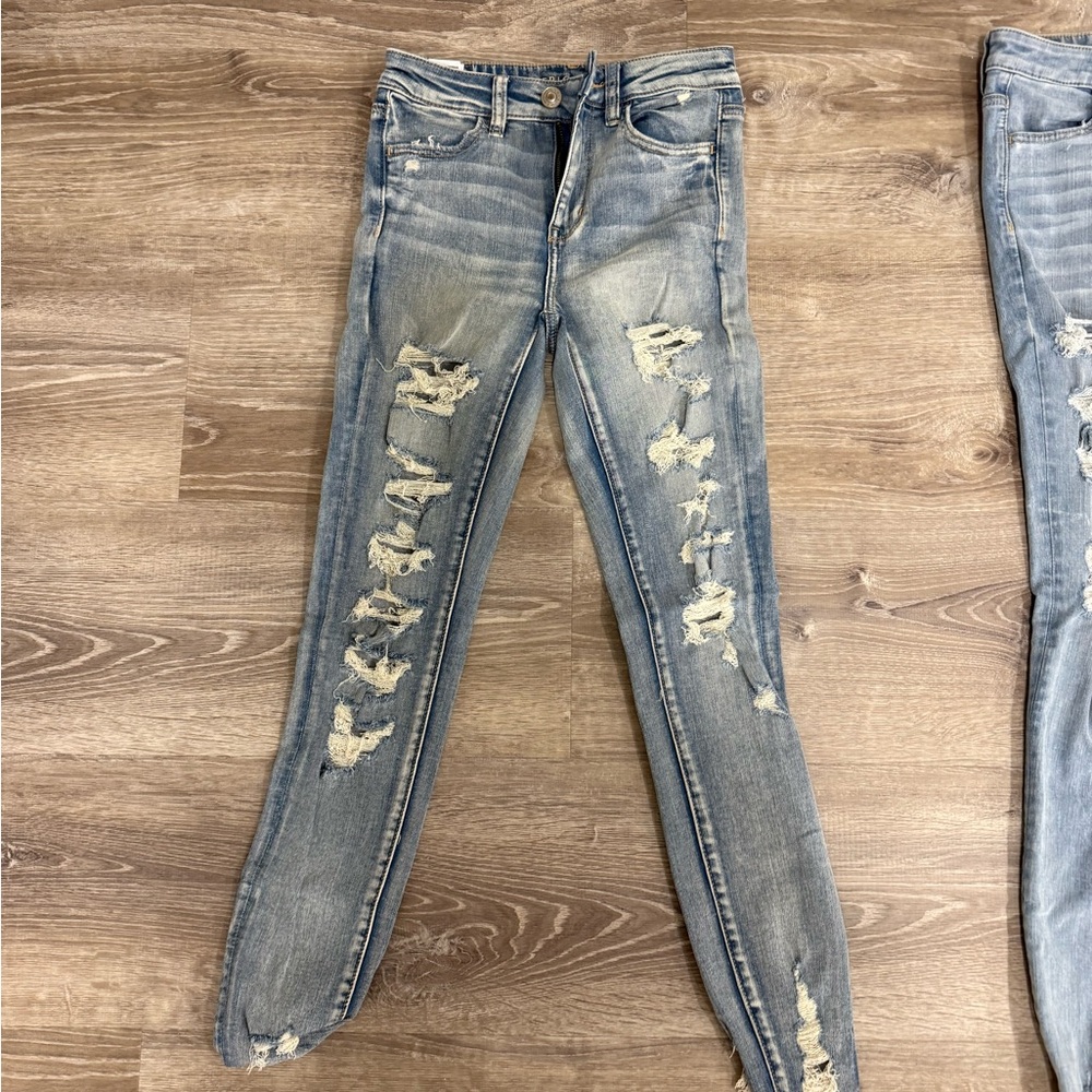 Distressed Light Blue Women's Skinny Jeans